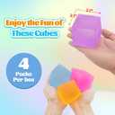 4 Pack Stress Cube Fidget Toys Large Size Squishy Stress Balls for Adults Kids, Sensory Calming Toys Slow Rising for Relaxation, Squishies Anxiety Stress Relief Toy with Thick Substance