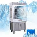 Water Cooling Fan Swamp Cooler with 3 Speeds, Evaporative Air Cooler Cooling Fan, 4 Ice Packs, 60L Water Tank, 120 Oscillation