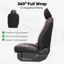 Ymucd for Ford F150 Seat Covers Front and Back Full Set, Premium Faux Leather Full Warp Seat Covers Fit for 2009-2026 F150 (XL XLT STX Lariat Tremor) & 2017-2026 F250 F350 F450 Super Duty - Black