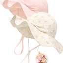 FURTALK Baby Girl Sun Hat UPF 80+ Wide Brim Toddler Beach Hats Sun Protection