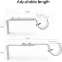 Curtain Rod Brackets Heavy Duty Drapery Hardware Adjustable Rod Holders for 7/8 or 1 Inch Rods, Set of 3 (White, fits rods up to 1 inch)