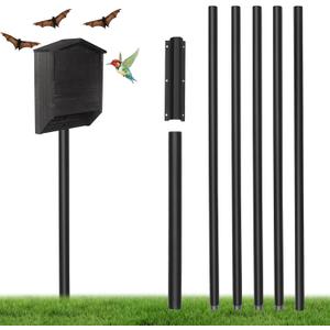 Bat House Pole 15 FT, Telescoping Bird House Kit with Ground Socket for Outdoor Use, Heavy Duty Metal Purple Martin House Pole for Birdhouses and Wildlife Nesting