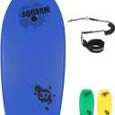 Bodyboard with Wrist Leash 37-inch Lightweight Body Board with EPS Core and High-Speed Slick Bottom Surface, Perfect Surfing for Kids Teens and Adults