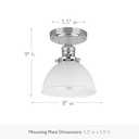Design House Savannah Rustic Farmhouse Ceiling Light, Semi-Flush Mount, Dimmable, Polished Chrome, White Metal Shade, 8 in x 8 in x 9 in, 588319-PC