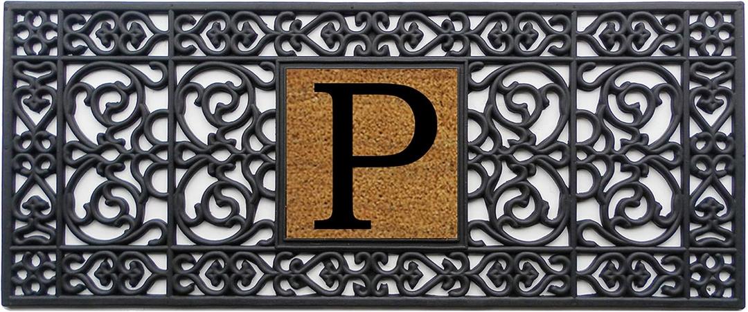 Calloway Mills 170011741P Rubber Monogram Doormat, 17" x 41" (Letter P)