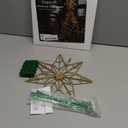 YEAHOME Christmas Tree Topper, Gold Glittered Hollow 7-Point Star Tree Topper, Lighted Wire Star with 20 LED Lights for Christmas Treetop, Xmas Tree Topper with Timer, Christmas Tree Decorations