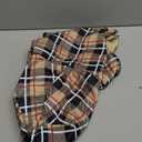 EXPAWLORER Plaid Dog Hoodie - British Style Warm Dog Sweater Shirt with Leash Hole,Pitbull Clothes Outfits,Winter Coat Apparel for All Breeds Puppy Girl Boy-Cat Apparel (Large, Beige)