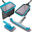 Sepetrel Deluxe Swimming Pool Cleaning Kit Including 2 Brush Heads, 2 Pool Skimmer Nets(NO Pole)