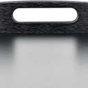 Bam & Boo Black Bamboo Serving Tray Extra Large with Handles for Food, Drinks, Storage, Decor, Vanity, Breakfast, Parties, Weddings, Picnics(23.6” x 15” x 2.35”, Black)