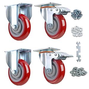 Caster Wheels with Brake 2200lbs,Heavy Duty Casters Set of 4 for Cart, Trolleys, Furniture and Workbench (JL-HS5inch)