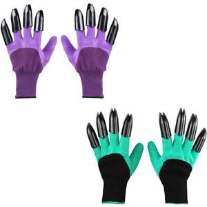Claw Gardening Gloves for Planting, Garden Glove Claws for Women (Green and Purple)