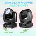 90W LED Moving Head DJ Lights Mini Beam Stage Lights Super Bright Spot RGBW 4IN1 DMX 512 13CH Sound-Activated for Wedding DJ Party Stage Lighting (90W, 2)