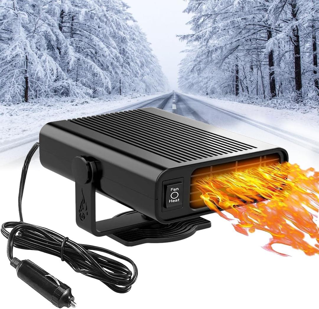 Car Heater, Portable Car Heater 12V and Defroster, 2in1 Fast Heating and Cooling, Car Heaters That Plugs into Cigarette Lighter, Fast Heating Defroster Defogger Demister for Cars