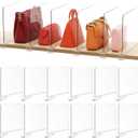 HBlife 12 Pack Clear Shelf Dividers, Vertical Purse Organizer for Closet Perfect for Sweater, Shirts, Handbags in Bedroom and Kitchen, Adjustable Acrylic Bookshelf for Organization