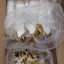 M MCIRCO 350 Piece Gold Dinnerware Set,100 Plastic Plates, 50 Cups,50 Pre Rolled Napkins with Plastic Silverware, Disposable Gold Dinnerware Set for 50 Guest