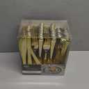 Gold Plastic Silverware Set, 160 Count, Extra Heavy Duty Flatware, Disposable Cutlery Utensils, 80 Forks, 40 Spoons, 40 Knives, Polished Gold, Bulk Pack