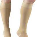 Truform 20-30 mmHg Compression Stockings for Men and Women, Knee High Length, Closed Toe, Beige, X-Large