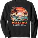 Malibu California Beach Vintage Malibu Sweatshirt Size Large