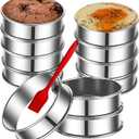 DATANYA 12Packs 4 Inch English Muffin Rings Crumpet Rings Stainless Steel Double Rolled Tart Rings, Round Metal Cooking Pastry Ring Molds for Crumpets baking