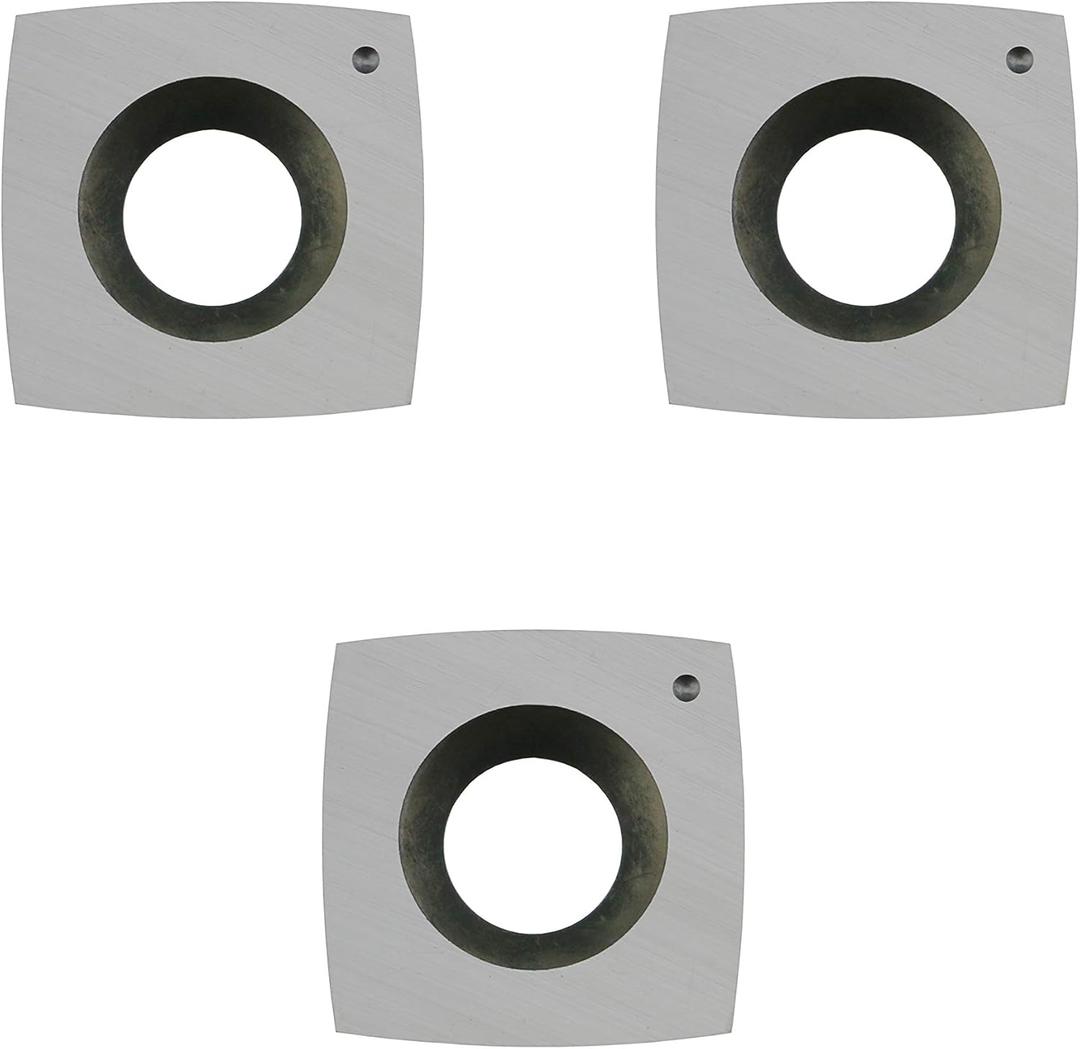 DLtools 2"Radius Carbide Insert Cutters(15X15X2.5-R50)4-Edge for Full and Pro Size Rougher Lathe Woodworking/Wood Turning Replacement (3pcs)