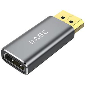 IIABC Displayport to HDMI Adapter 4K 24K Gold Plated Displayport DP to HDMI Female Converter，Uni-Directional Display Port to HDMI Converter Compatible for Lenovo, HP, Dell &More- Grey