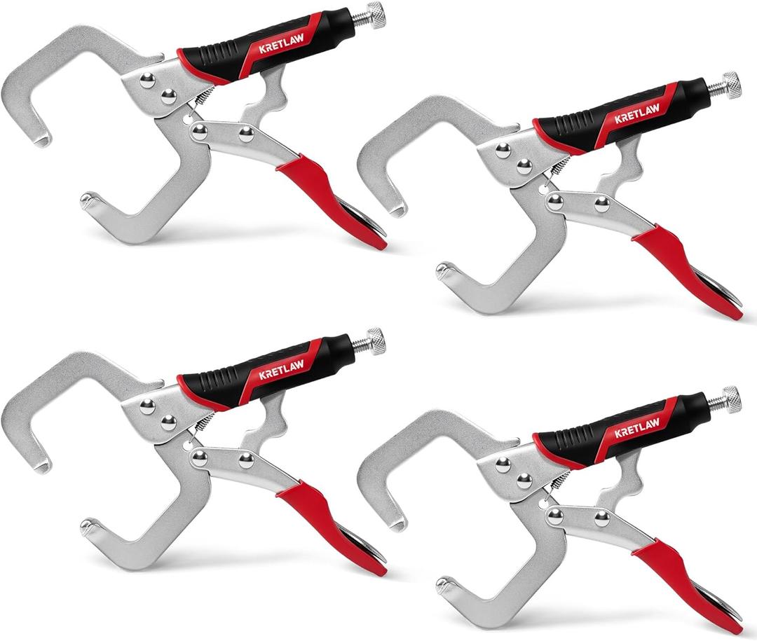 6-Inch 4 Pack C-Clamp Locking Pliers, Heavy Duty welding vise grip clamps for Industrial, DIY, Home