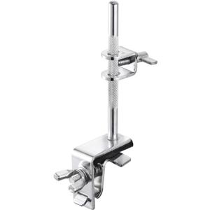 Facmogu Silver Cowbell Clamp, Adjustable Standard Drum Cowbell Mount for Bass Drum Hoop Up or Down Adjustment, Cowbell Holder Percussion Accessory with Parallel Action Jaws for Drummer Drum Hardware