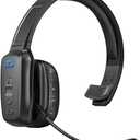 LEAYU Bluetooth Headset, Wireless Trucker Headset with Noise Canceling Microphone & Mute Button-60Hrs Truck Driver Headphone for Cellphone Office Work