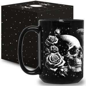 Skull Mug 15oz Goth Gift for Women - Christmas Mugs Witch Gifts for Women Skull Gifts for Men Unique - Gothic Coffee Mug - Witch, Goth Decor Christmas Cup With Skulls Cup Gothic Gift for Men, Dad, Mom