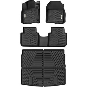 YITAMOTOR Floor Mats & Cargo Liner Fit for Honda CR-V 2025 2024 2023, All Weather TPE Custom Fit CRV (Include Hybrid Models) Floor Liners with Cargo Mat (Upper Position) Full Set, Black