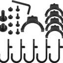 21 Pcs Shed Storage Hooks, Black Single-Head J/U Tool Hanger with Screws Wrench Compatible with Suncast Craftsman for Hanging Storage Shed Shelves Accessories Parts