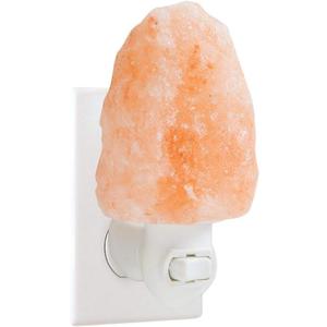 100% Natural Himalayan Night Light, Natural Cut Salt Stone with 360 Rotating Wall Plug, Includes Night Light Bulb, 2 Round x 3.9 H