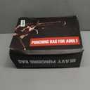 4FT Hanging Punching Bag for Adults, Super PU Leather Boxing Training Equipment Heavy Bag with 12OZ MMA Gloves, Unfilled Kicking Bag Boxing Set for Training Karate Kickboxing Muay Thai