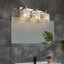 Modern 3-Light Chrome Crystal Bathroom Vanity Wall Light