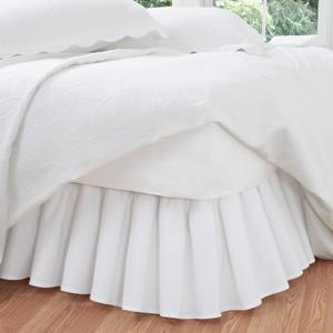 FRESH IDEAS Ideas Bedding Ruffled Bed Skirt, Classic 14 Drop Length, Gathered Styling, Twin, White FRE30114WHIT01