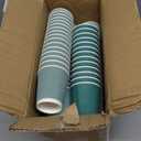 Whaline 100Pcs Sage Green Disposable Coffee Cups with Lids 12oz Gradient Green Paper Cups Corrugated Ripple Wall Insulated Hot Cups for Home Office Party Supplies