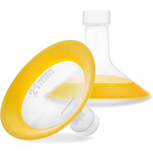 Nenesupply 21mm Oval Flanges Compatible with Medela Pump Parts Replacement 21mm Flange for Medela Breast Pumps. Work with Pump in Style Parts Symphony Parts Swing Maxi Harmony and Personalfit Flex