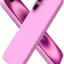 ORNARTO Compatible with iPhone 16 Case 6.1", Slim Liquid Silicone 3 Layers Full Covered Soft Gel Rubber Shockproof Phone Case, Protective Cover with Anti-Scratch Microfiber Lining-Cherry Blossom