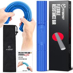 FitBeast Flex Therapy Bar, Tennis Elbow Therapy Bar - Ideal for Relieve Tendonitis Pain & Improve Grip Strength, Fitness Resistance Bar for Golfers Elbow & Tendinitis, Twist Bar for Physical Therapy (Blue-Medium)