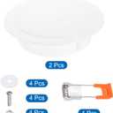 PATIKIL 2Pack 8" Spring Ceiling Cover Plate, Recessed Light Trim Wall Mount Downlight Hole Cap Decorative Panel with Buckle Suitable for 6.1-7.5" Round Hole Glass Ceiling Openings, White
