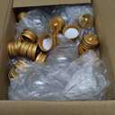 32 Pack Fillable Christmas Balls, Christmas Tree Hanging Ornaments Clear Plastic Water Bottle Bulbs Pendant Ball with Plaid Ribbon and Stickers for Xmas Home Party Decor (Round)