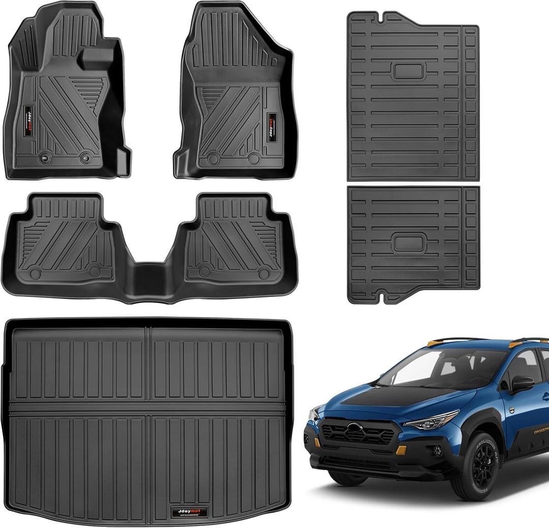 Custom for 2024 2025 2026 Subaru Crosstrek/Impreza Floor Mats & Cargo Liner & Backrest Mat Set All Weather TPE Rubber Crosstrek/Impreza Accessories (for 2024-2026 Subaru Crosstrek/Impreza Full Set)