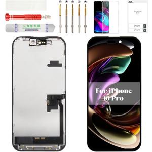 TFT for iPhone 16 Pro Screen Replacement for iPhone 16 Pro LCD Digitizer Replacement for iPhone 16 Pro Display Touch Assembly Screen Kits A3293 A3083 A3292 A3294 Black