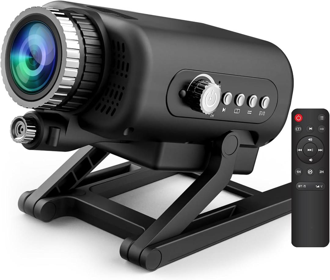 60-in-1 Galaxy Projector, HD Home Planetarium Projector with Built-in Non-Fading Scenes, 3D Star Light Projector for Bedroom, Twinkling Star & Meteor, Bluetooth Speaker & White Noise, Birthday Gifts