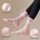 BISOUSOX Pilates Socks with Grips for Women, Anti Slip Grippy Yoga Barre Socks, Full Sole Sticky Reformer Workout Sock