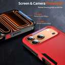 AEDILYS®Shockproof® for iPhone 17 Pro Max Case,[15 FT Military Grade Drop Protection],with 2X [Kevlar® 9H Glass Screen Protector] with Air Bumpers Full-Body Protective Phone Case, Red