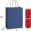 BagDream Navy Blue Gift Bags 8x4.25x10.5 100Pcs Kraft Paper Bags with Handles Bulk Medium Size for Shopping, Party Favor, Retail Merchandise Grocery Paper Sacks