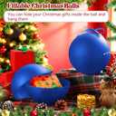 Zubebe 4 Pcs 8" Giant Fillable Christmas Ornaments with Ribbons Oversized Matte Plastic Xmas Balls for Outdoor Yard Decor, Tree Hanging(Blue)