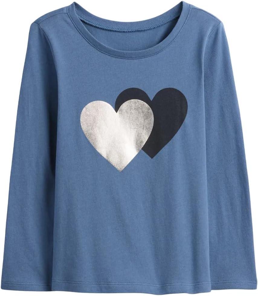 GAP Girls' Long Sleeve Graphic Tee (Blue), Size 5Y