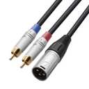 Tisino 2 RCA to XLR Male Y Splitter Cable, Unbalanced Dual RCA Male to 1 XLR Splitter Duplicator Lead Y-Cable Adapter - 3.3 feet
